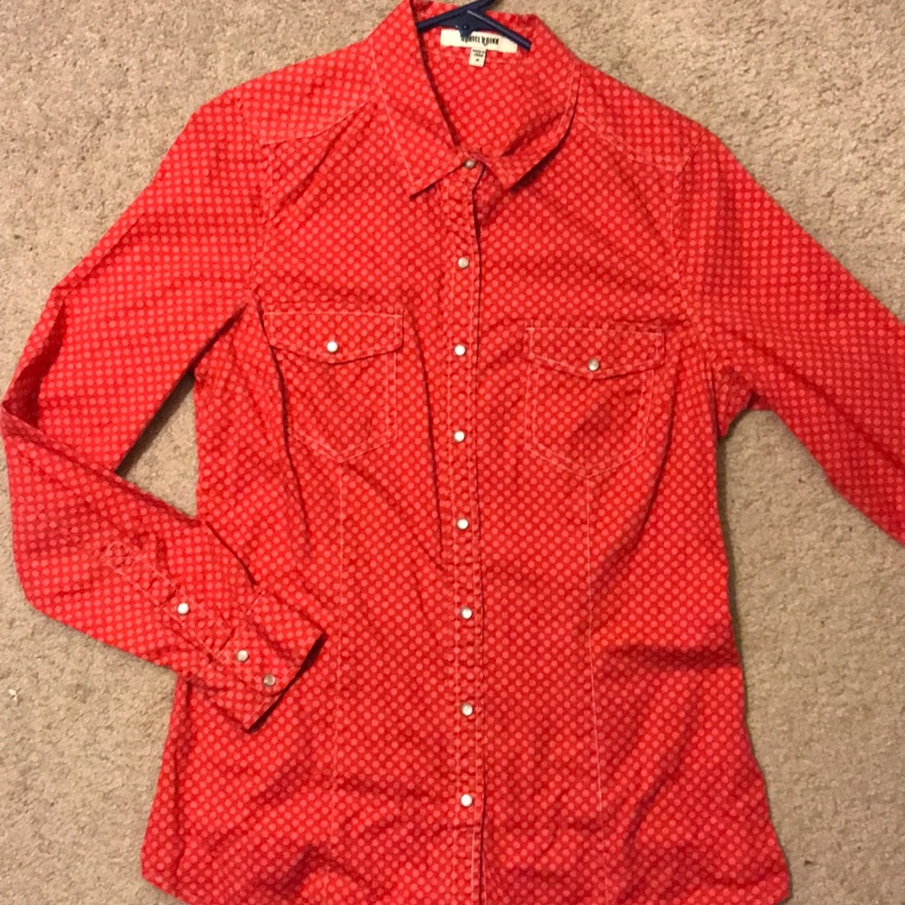 Pearl snap western long sleeve button down shirt